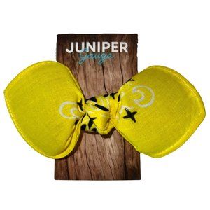 Yellow Paisley Rockabilly Bandana Knotted Hair Bow
